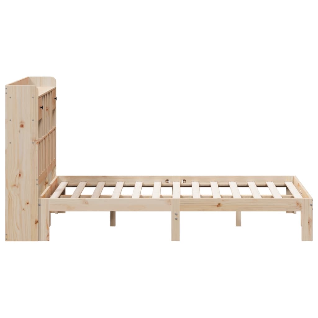 tömör fenyőfa könyvespolcos ágy matrac nélkül 140 x 190 cm