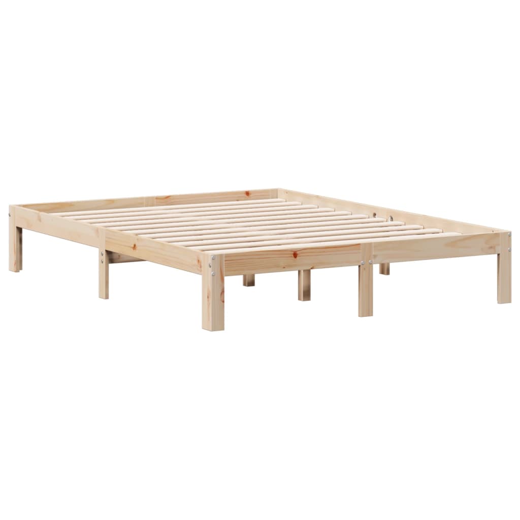 tömör fenyőfa könyvespolcos ágy matrac nélkül 140 x 190 cm