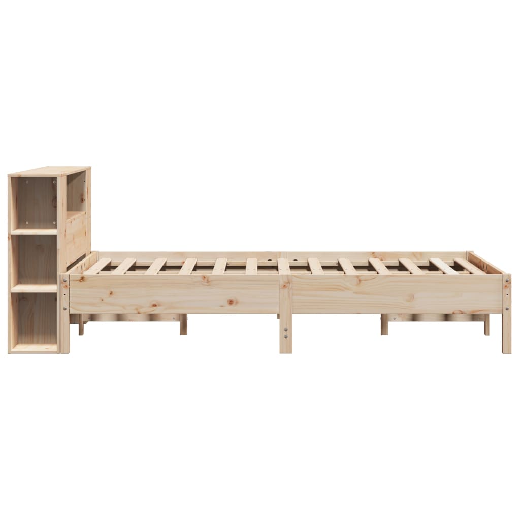 tömör fenyőfa könyvespolcos ágy matrac nélkül 120 x 200 cm