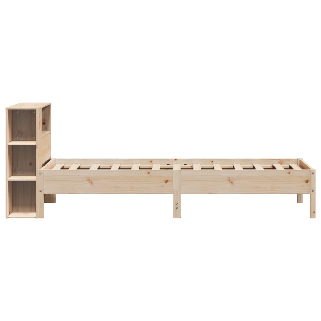 tömör fenyőfa könyvespolcos ágy matrac nélkül 75 x 190 cm