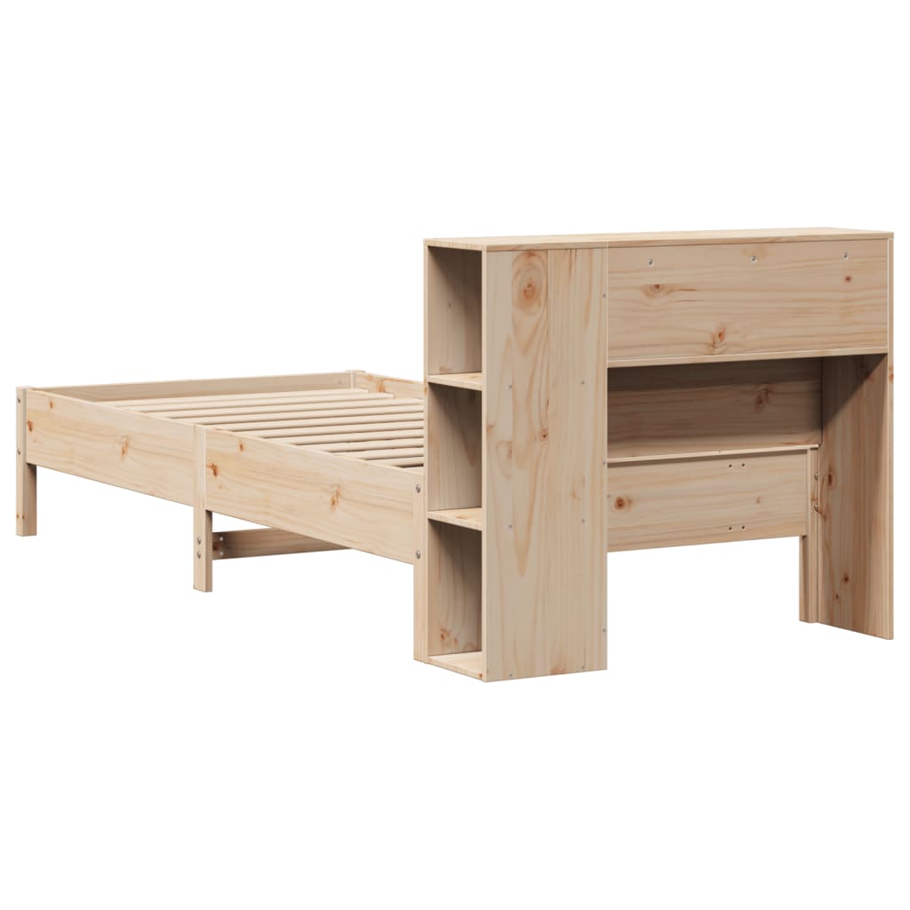 tömör fenyőfa könyvespolcos ágy matrac nélkül 75 x 190 cm