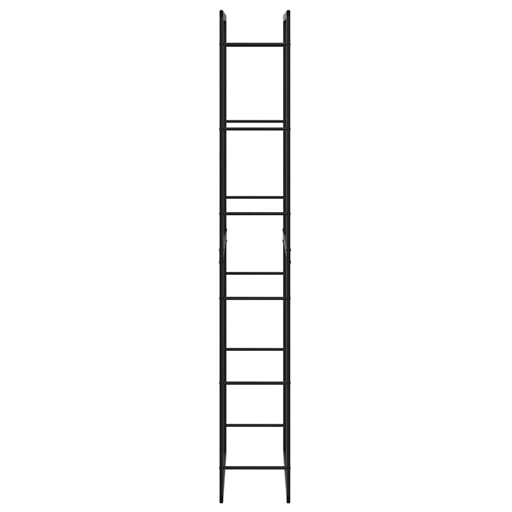 tűzifa állvány Fekete 50x30x209 cm acél