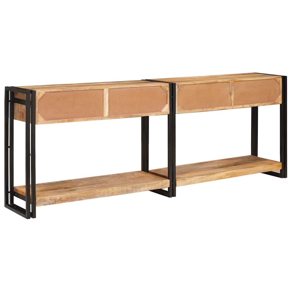 Konzolasztal 2 pcs Barna 200 x 33 x 75 cm Tömör nyers mangófa
