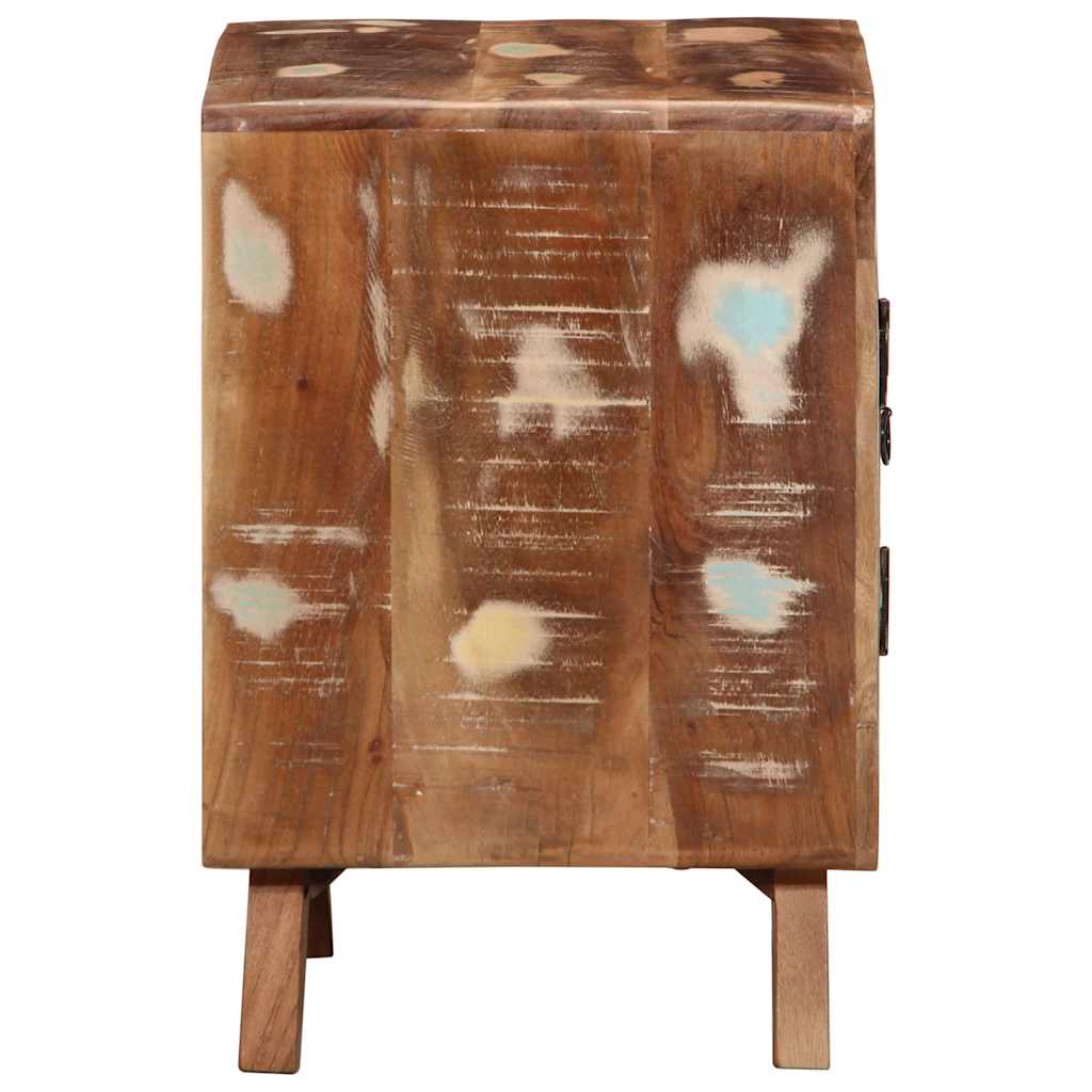éjjeliszekrény 2 db 40x32x46 cm tömör újrahasznosított fa