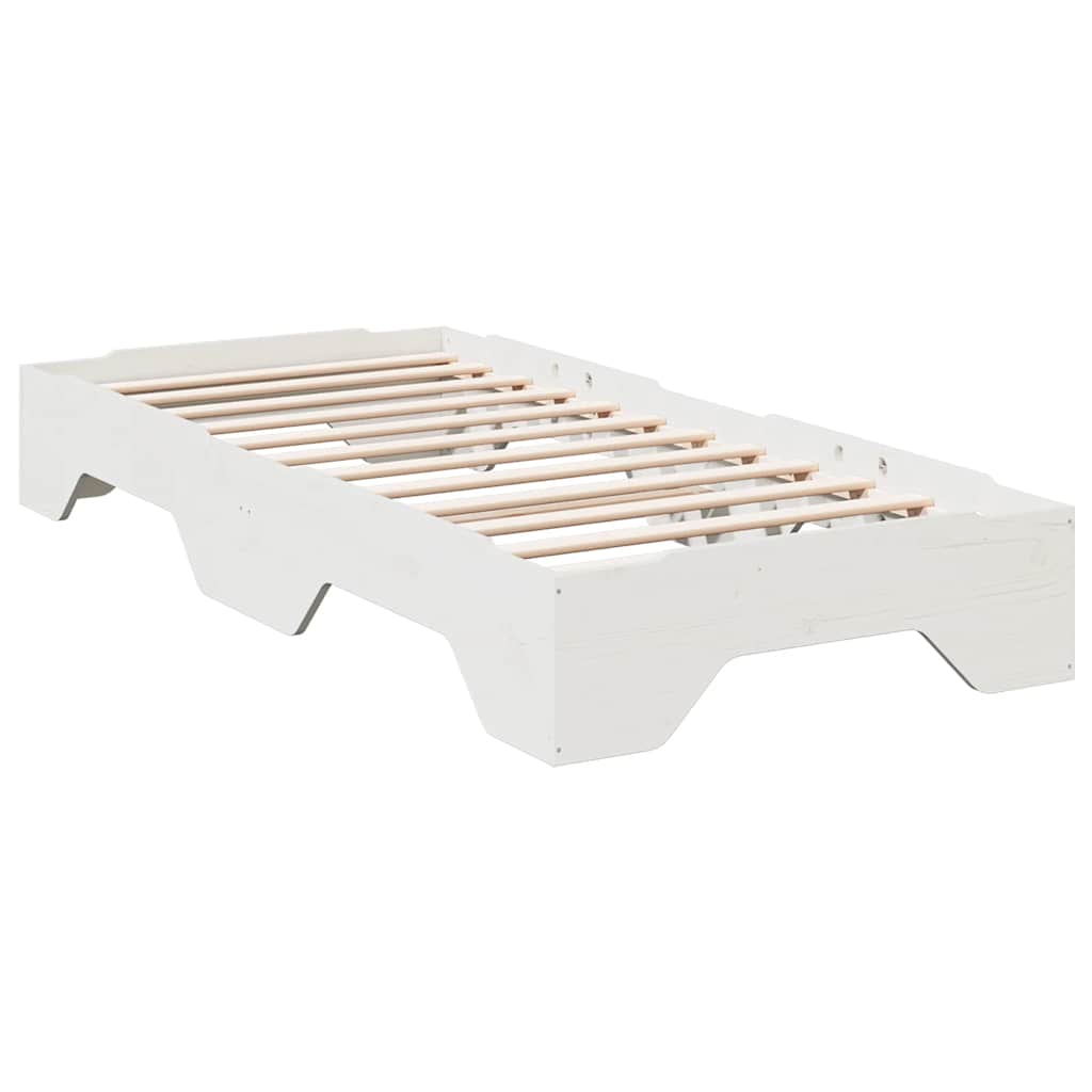 ágy matrac nélkül rakásolható fehér 80x200 cm tömör fa