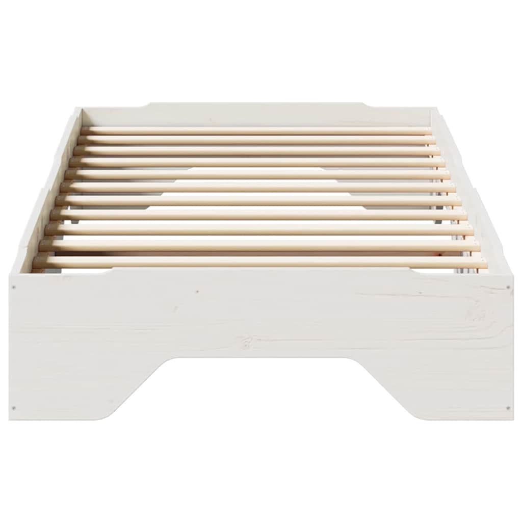 ágy matrac nélkül rakásolható fehér 80x200 cm tömör fa