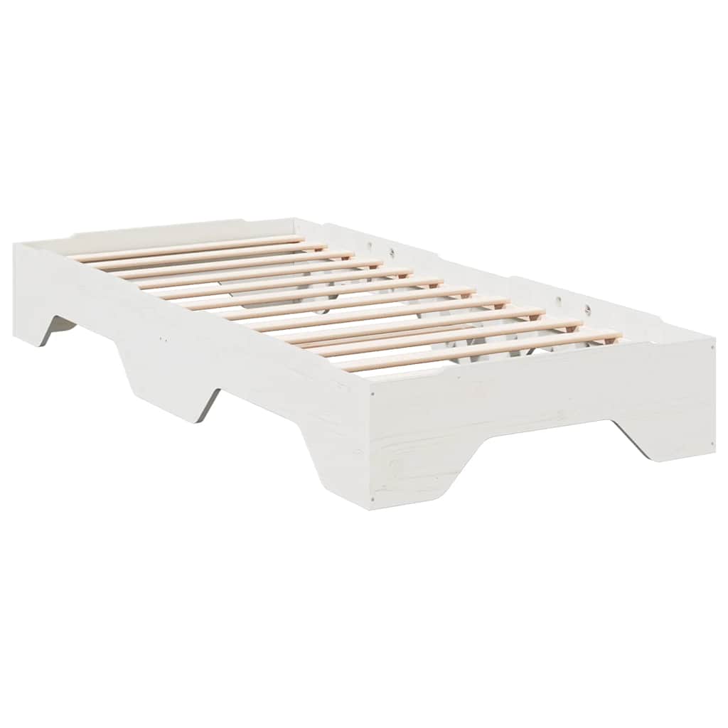 ágy matrac nélkül rakásolható fehér 80x200 cm tömör fa
