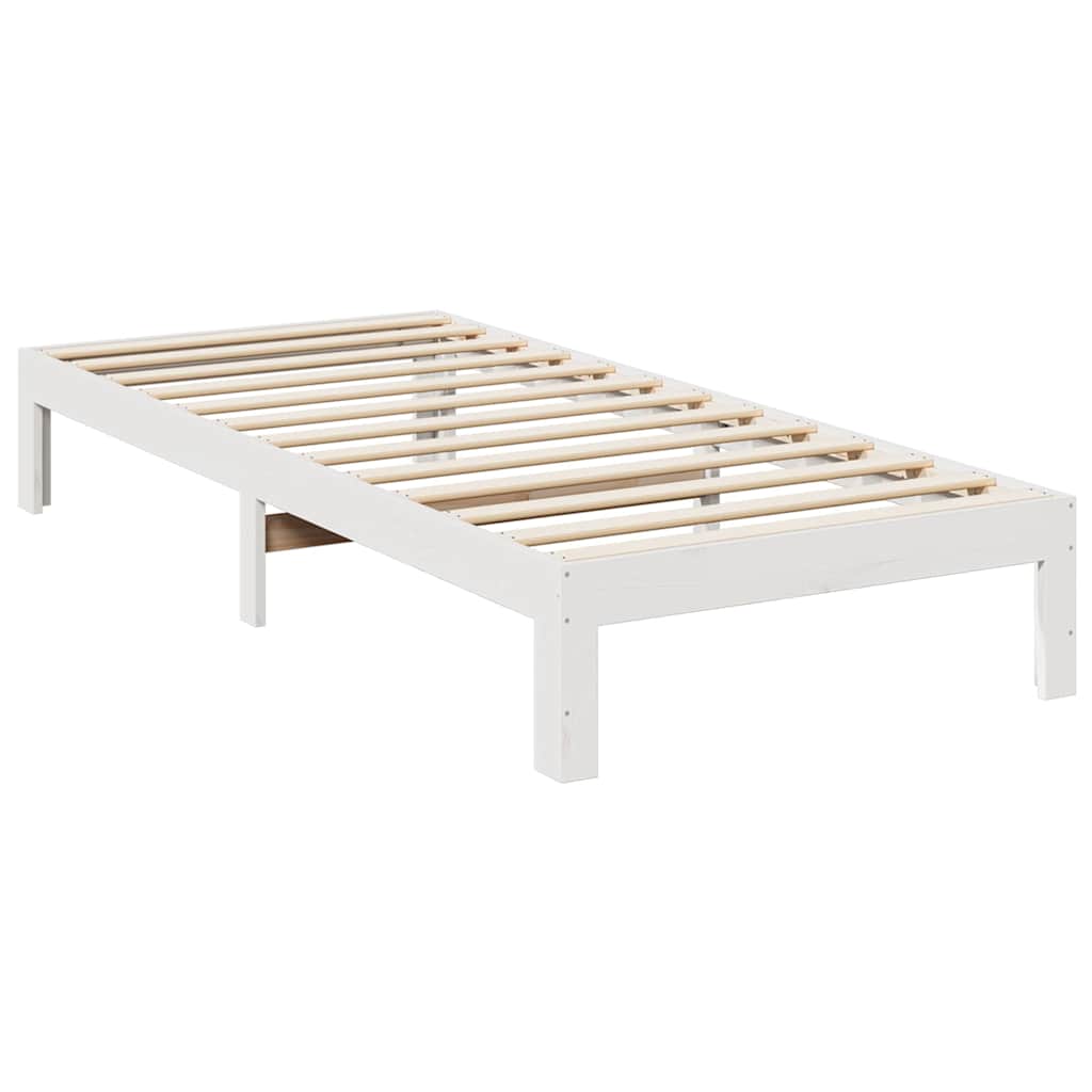 fehér tömör fenyőfa ágy matrac nélkül 90 x 200 cm