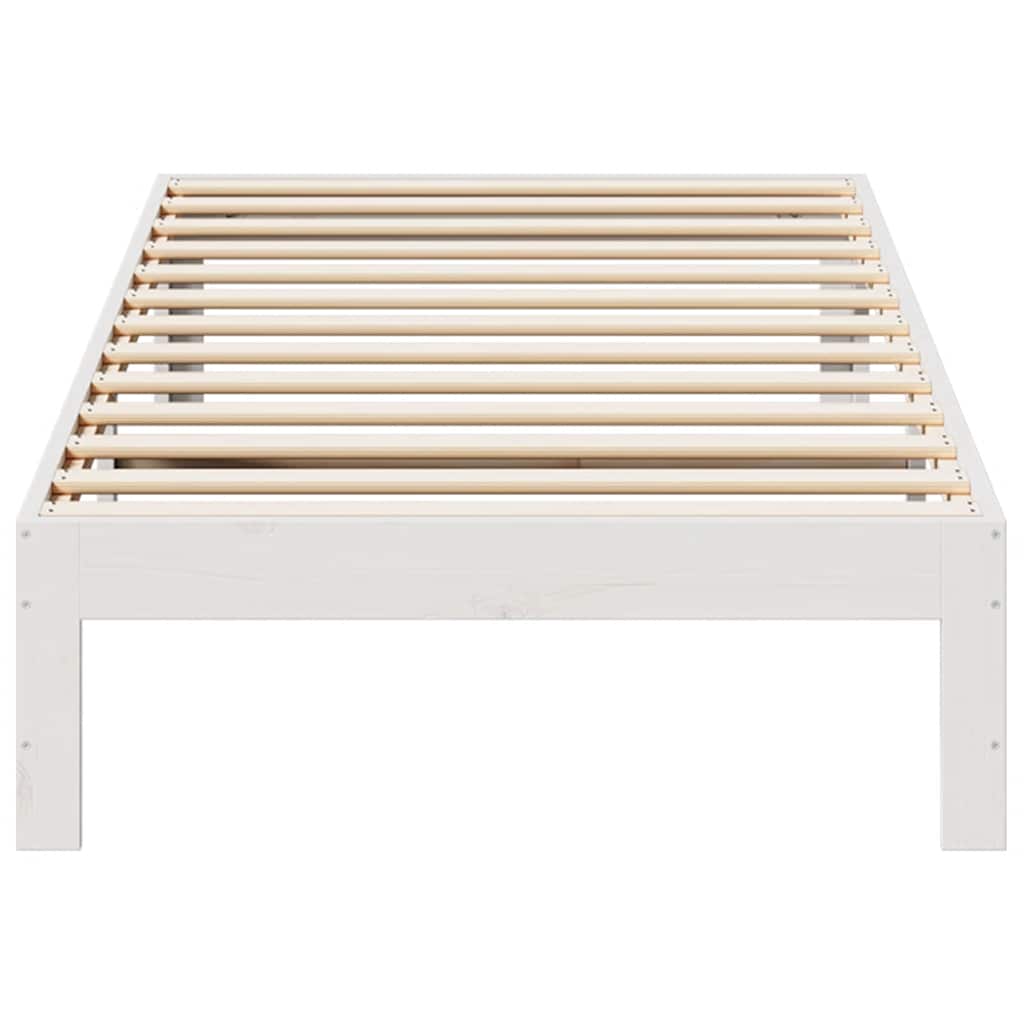 fehér tömör fenyőfa ágy matrac nélkül 90 x 200 cm