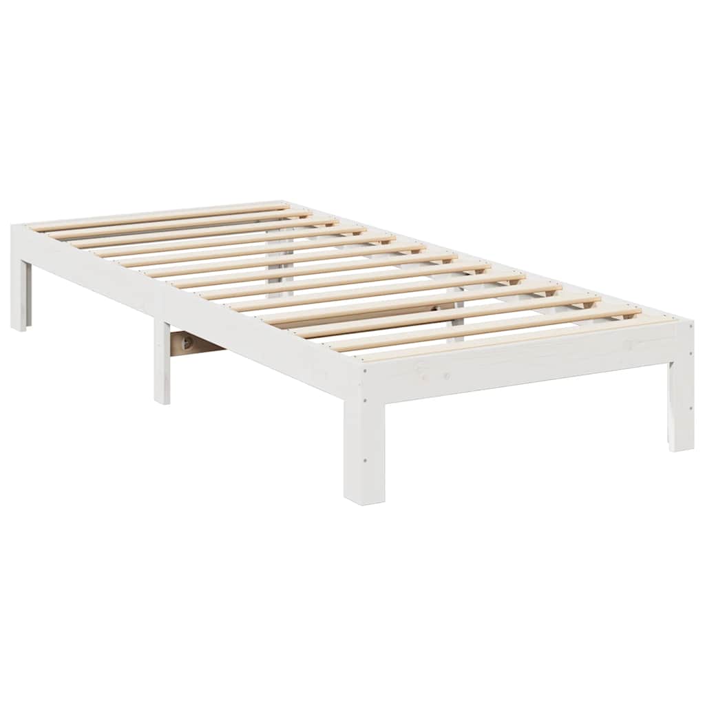 fehér tömör fenyőfa ágy matrac nélkül 90 x 200 cm