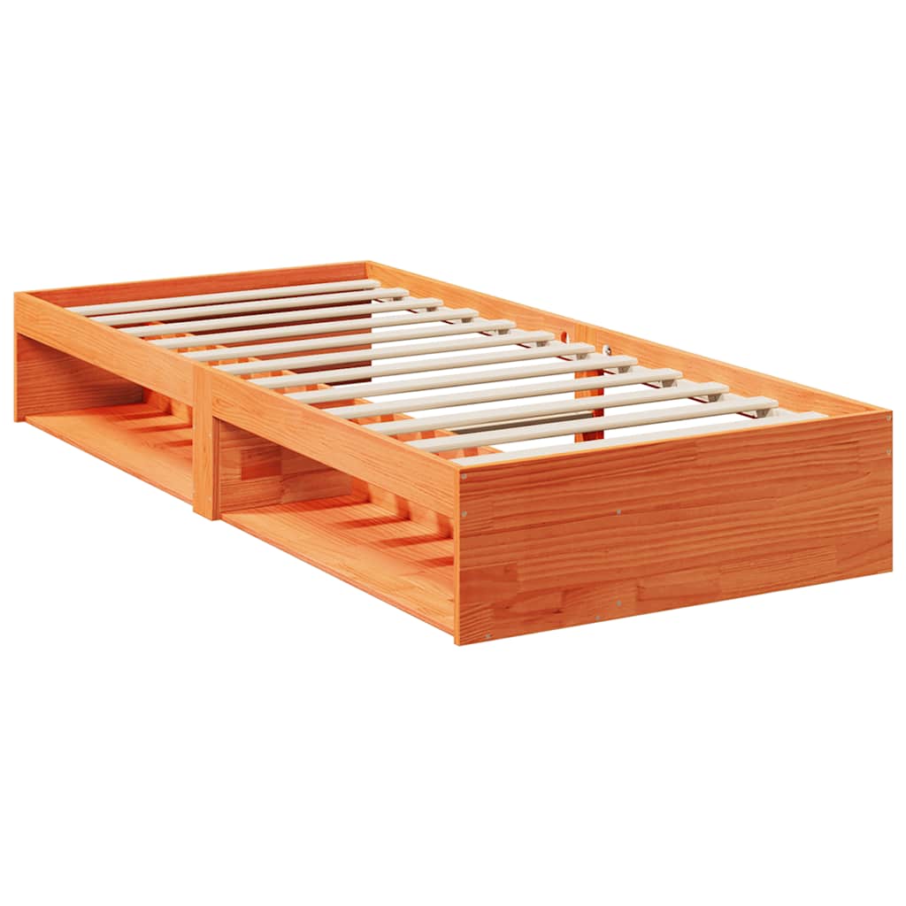 viaszbarna tömör fenyőfa kanapéágy matrac nélkül 90 x 200 cm