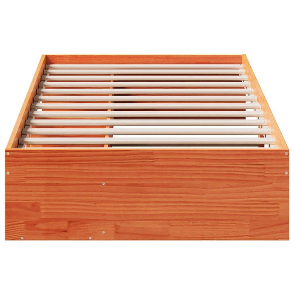 viaszbarna tömör fenyőfa kanapéágy matrac nélkül 90 x 200 cm