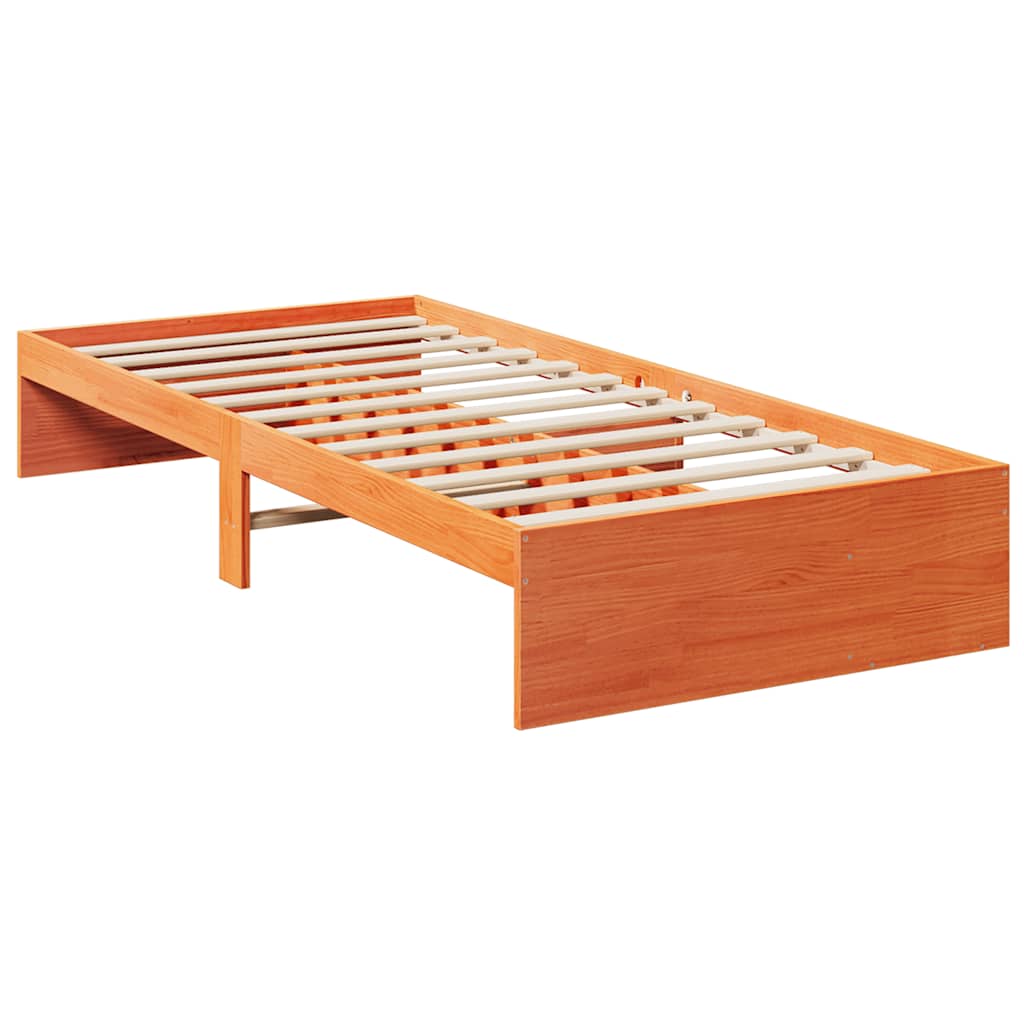 viaszbarna tömör fenyőfa kanapéágy matrac nélkül 90 x 200 cm