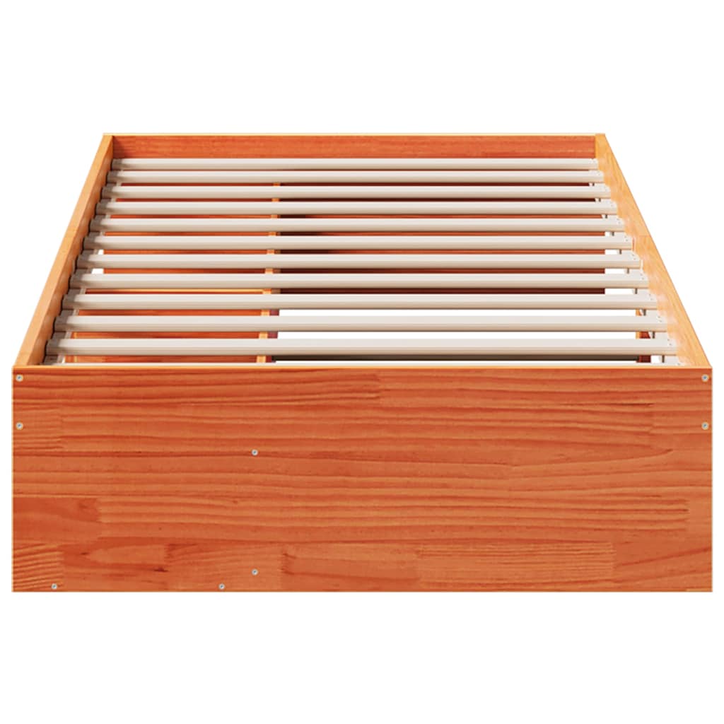 viaszbarna tömör fenyőfa kanapéágy matrac nélkül 80 x 200 cm