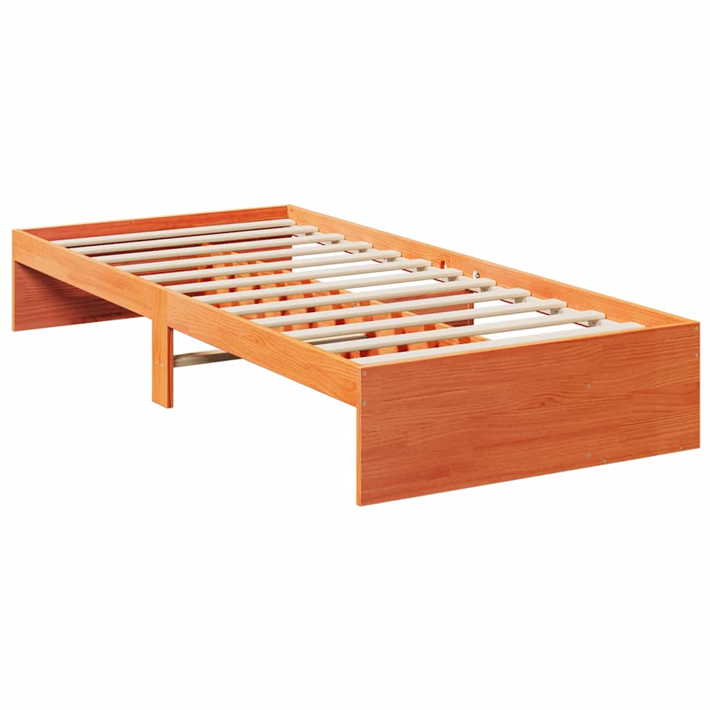 viaszbarna tömör fenyőfa kanapéágy matrac nélkül 80 x 200 cm