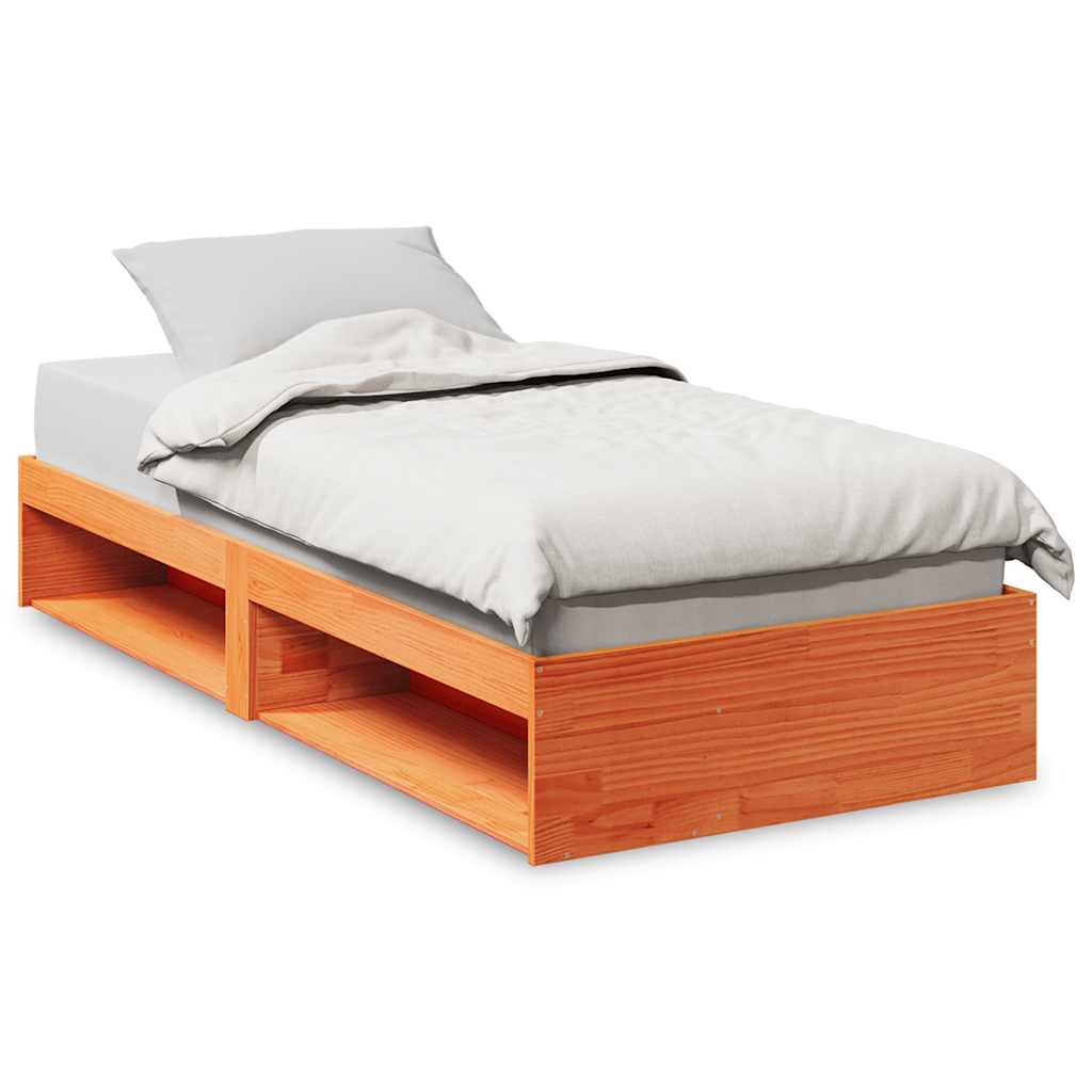 kanapéágy ágy matrac viaszbarna 75x190 cm tömör fa fenyőfa