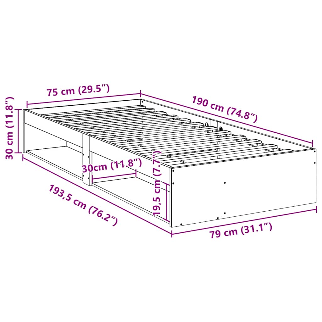 kanapéágy ágy matrac viaszbarna 75x190 cm tömör fa fenyőfa