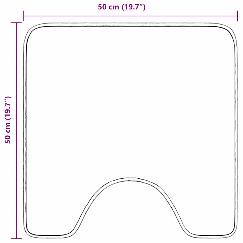 Csúszásgátló Fürdőszőnyeg WC Nyírással Szürke 50 x 50 cm PP