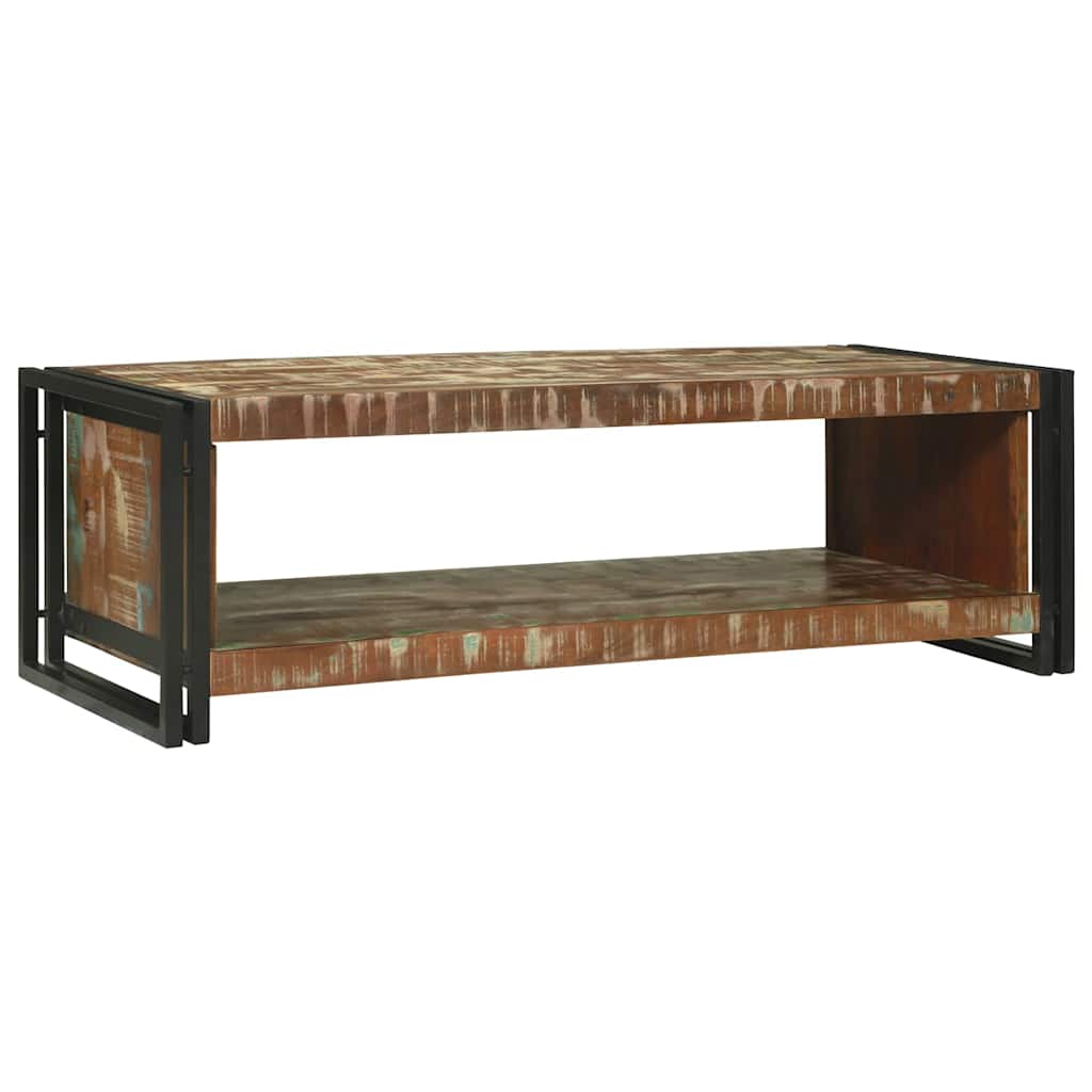 Dohányzóasztal Barna 120 x 50 x 38 cm tömör újrahasznosított fa