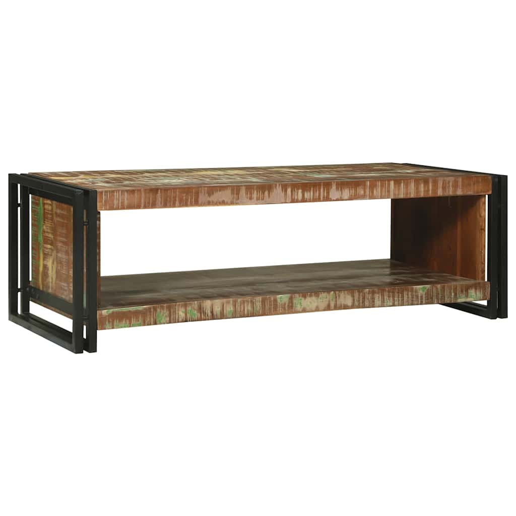 Dohányzóasztal Barna 120 x 50 x 38 cm tömör újrahasznosított fa