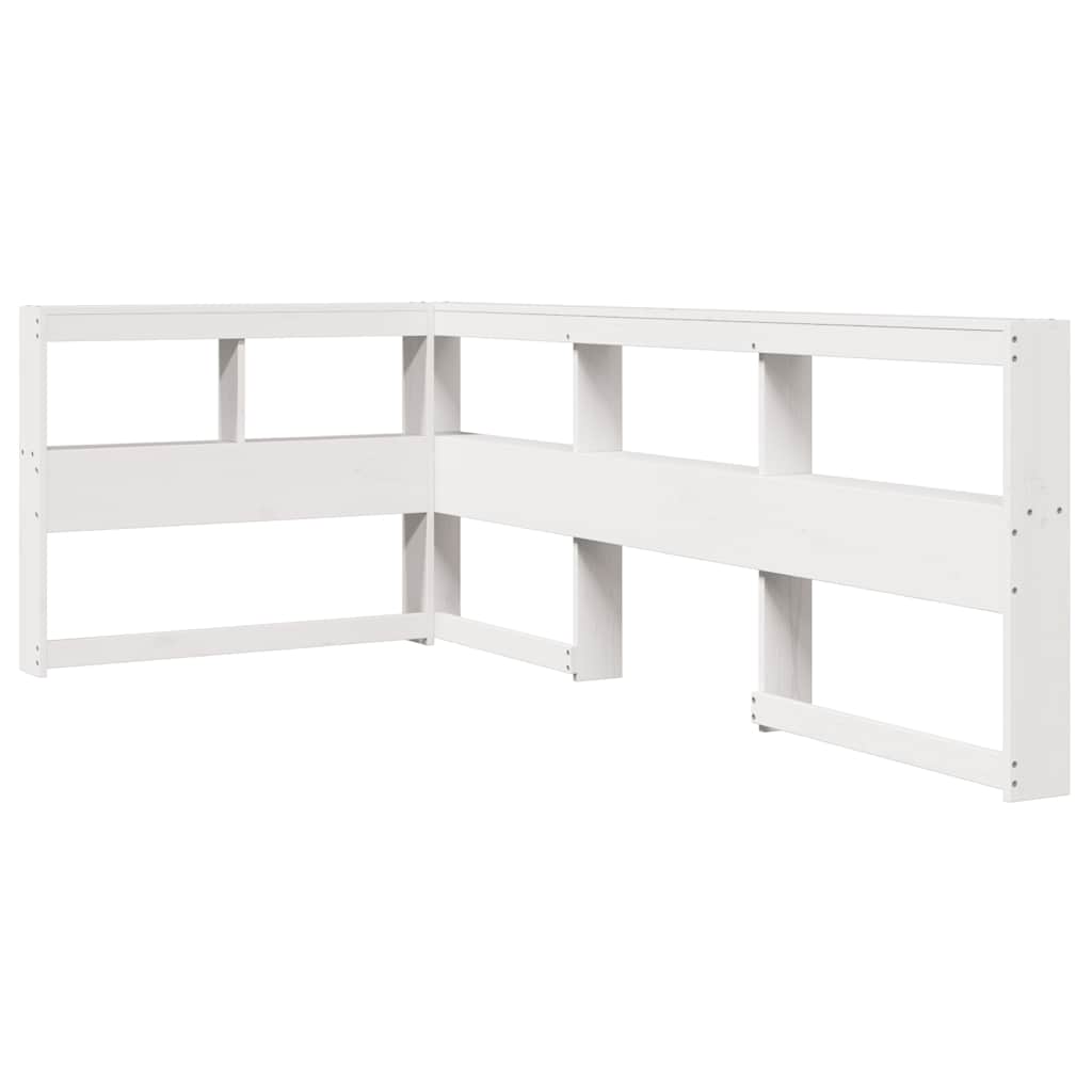 fehér tömör fenyőfa könyvespolcos ágy matrac nélkül 75 x 190 cm