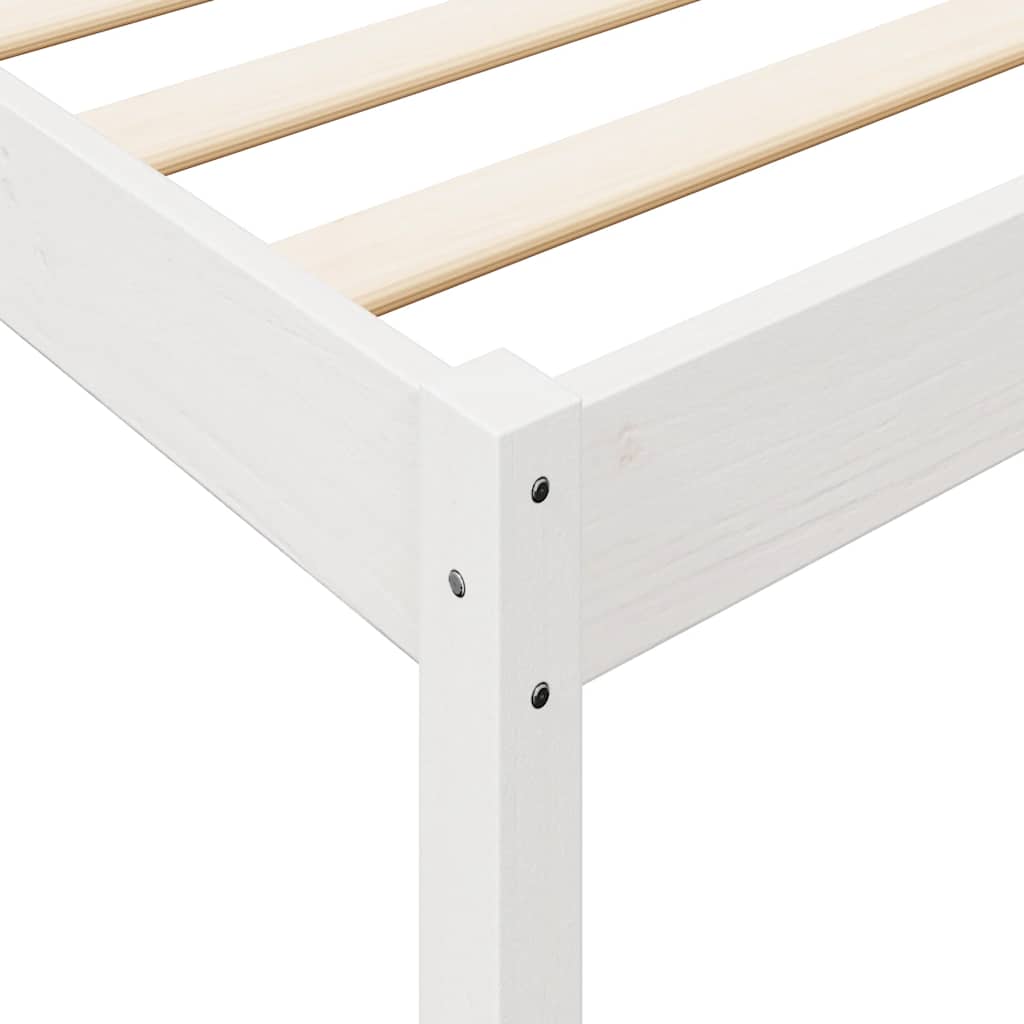 fehér tömör fenyőfa könyvespolcos ágy matrac nélkül 75 x 190 cm