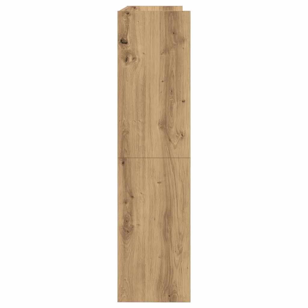 kézműves tölgy színű szerelt fa cipősszekrény 80x25x100 cm