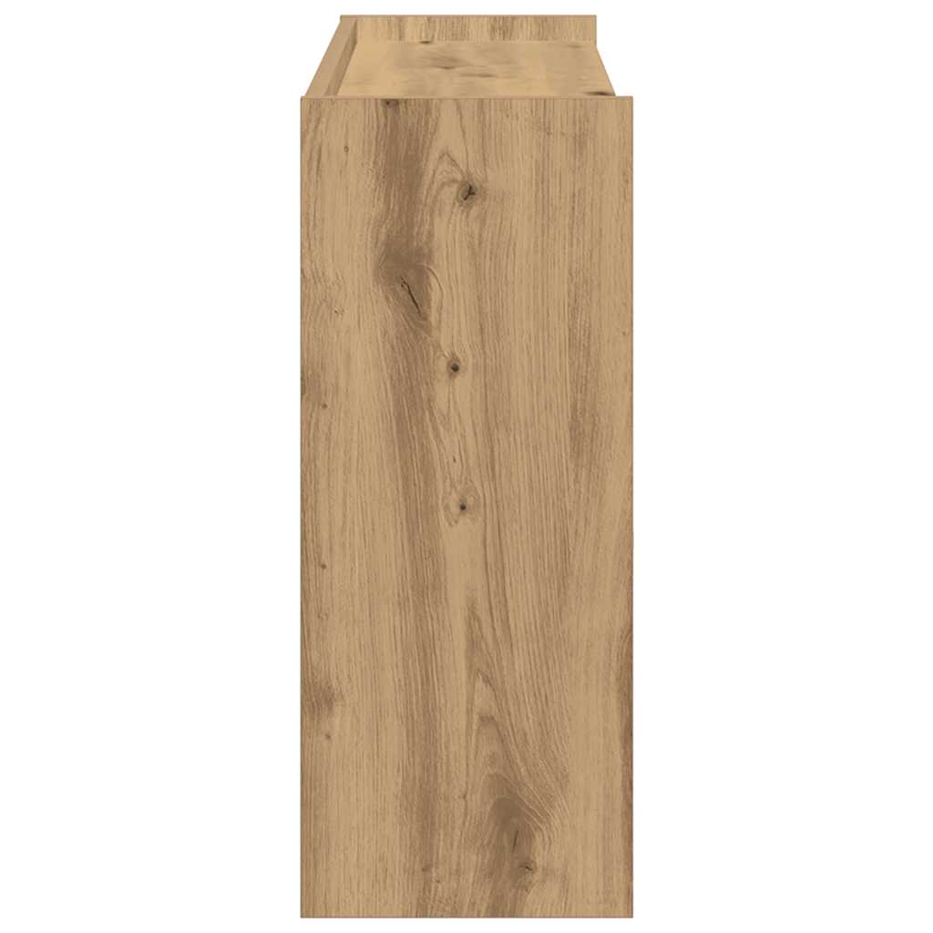 kézműves tölgy színű szerelt fa cipősszekrény 80x25x62 cm