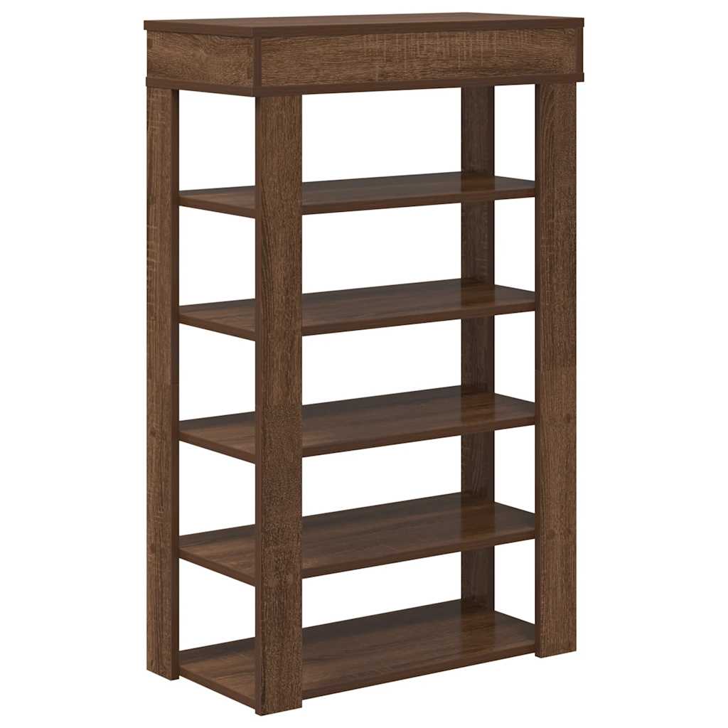 barna tölgyszínű szerelt fa cipőtartó 60x30x98 cm