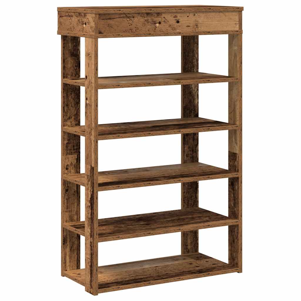 antik fa szerelt fa cipőtartó 60x30x98 cm
