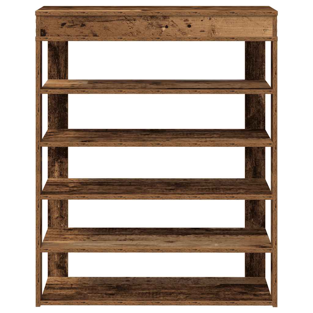 antik fa szerelt fa cipőtartó 80x30x98 cm