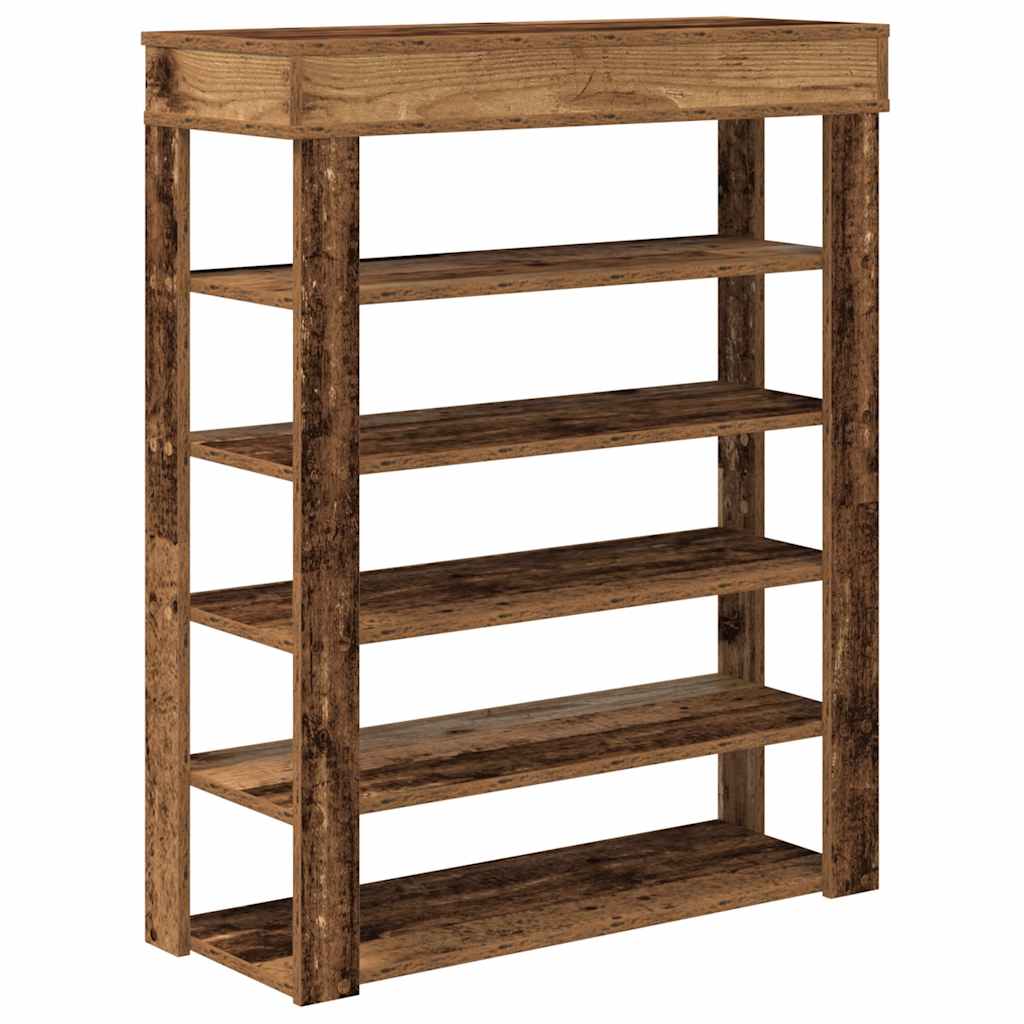 antik fa szerelt fa cipőtartó 80x30x98 cm