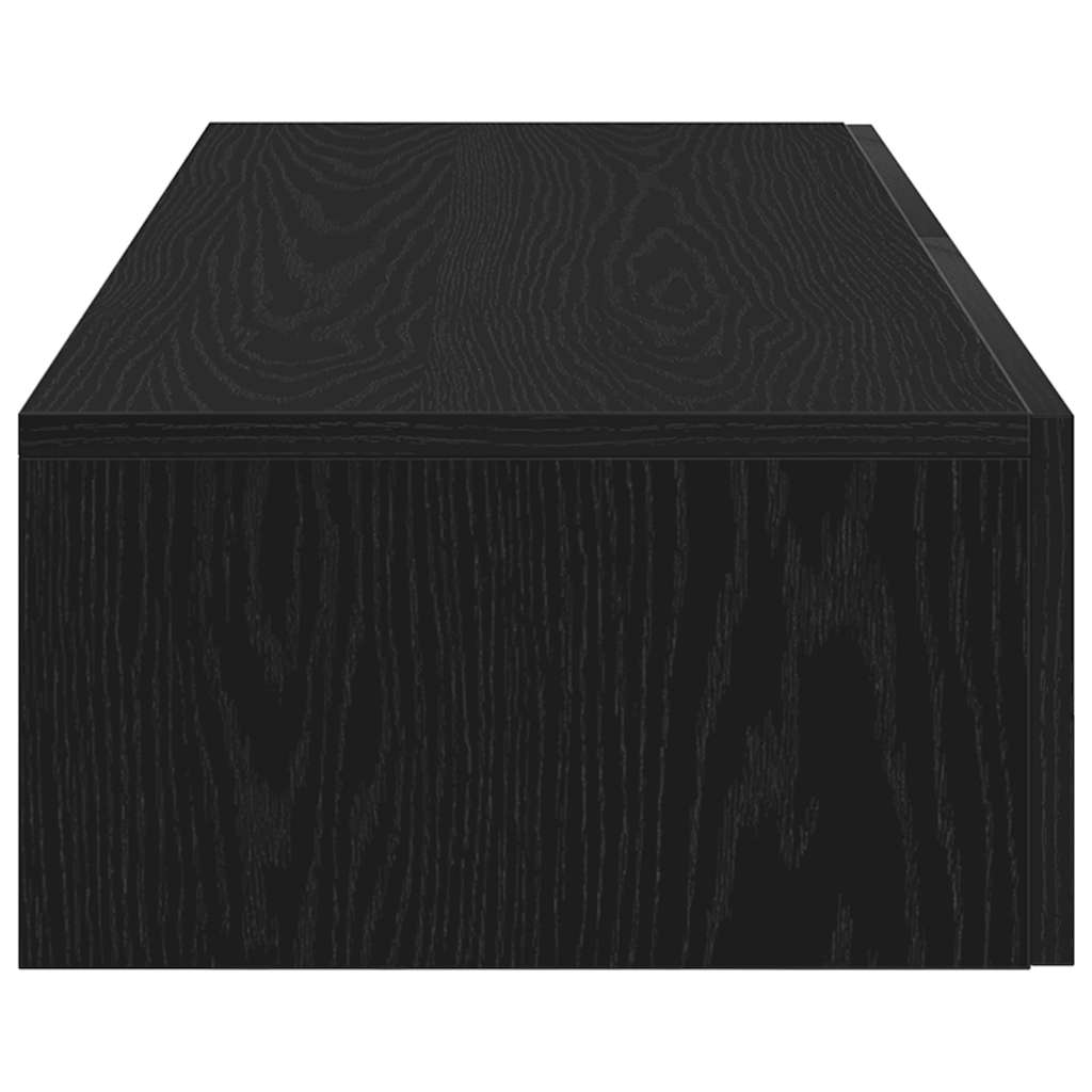 Falipolc fiókokkal fekete 100x36x19 cm műszaki fa