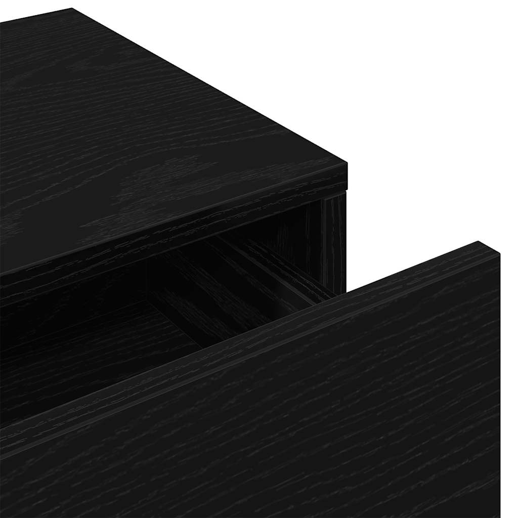 Falipolc fiókokkal fekete 100x36x19 cm műszaki fa