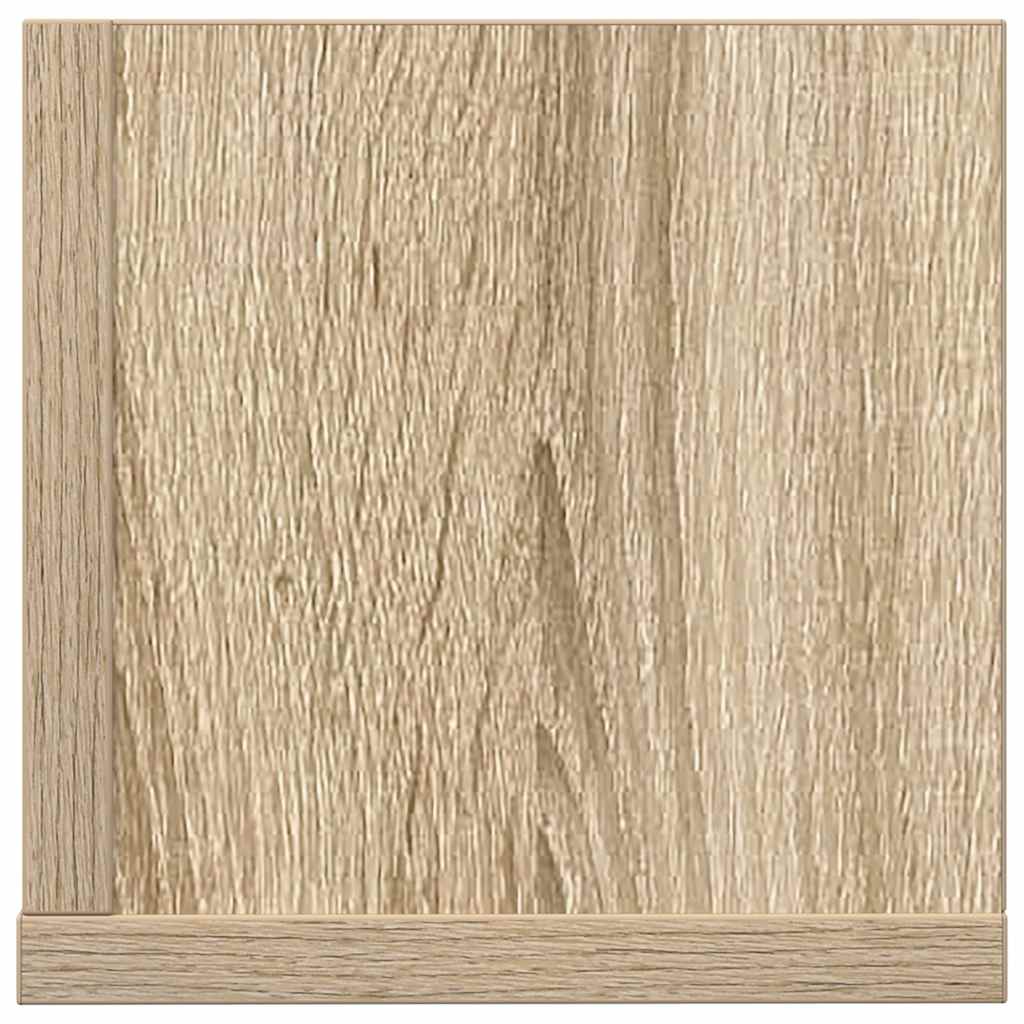 2 db sonoma tölgy színű szerelt fa fali polc 75 x 16,5 x 16,5cm