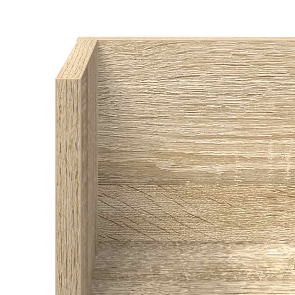 2 db sonoma tölgy színű szerelt fa fali polc 75 x 16,5 x 16,5cm