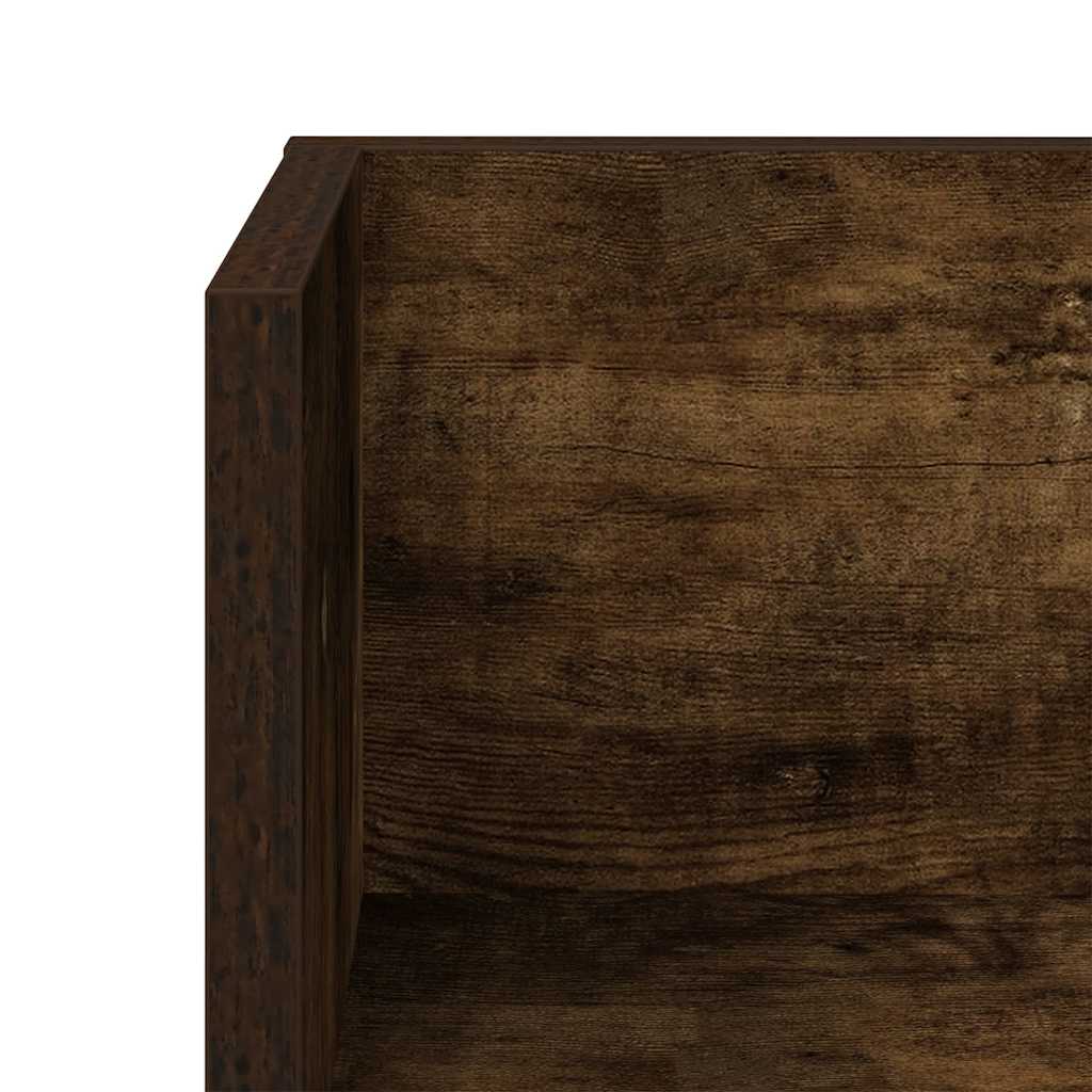 2 db füstös tölgy színű szerelt fa fali polc 75 x 16,5 x 16,5cm