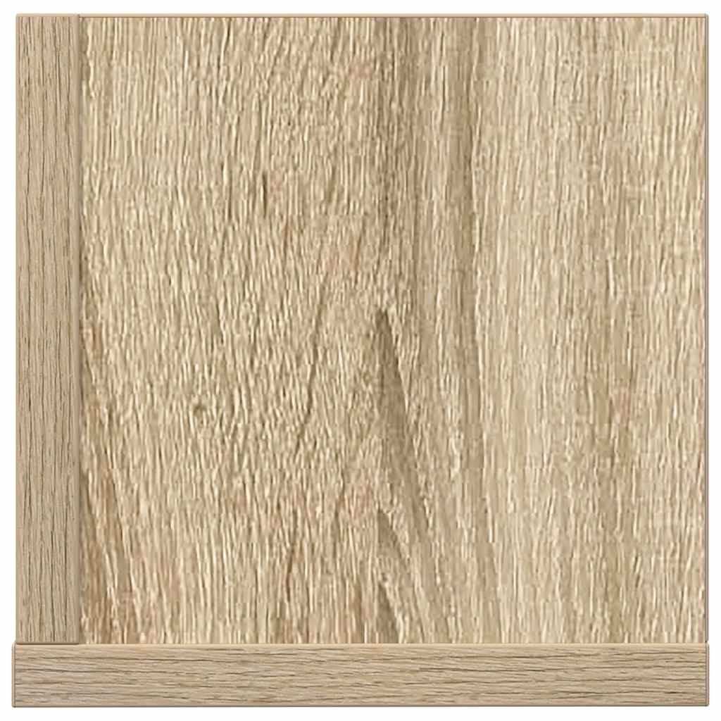 2 db sonoma tölgy színű szerelt fa fali polc 100x16,5x16,5 cm