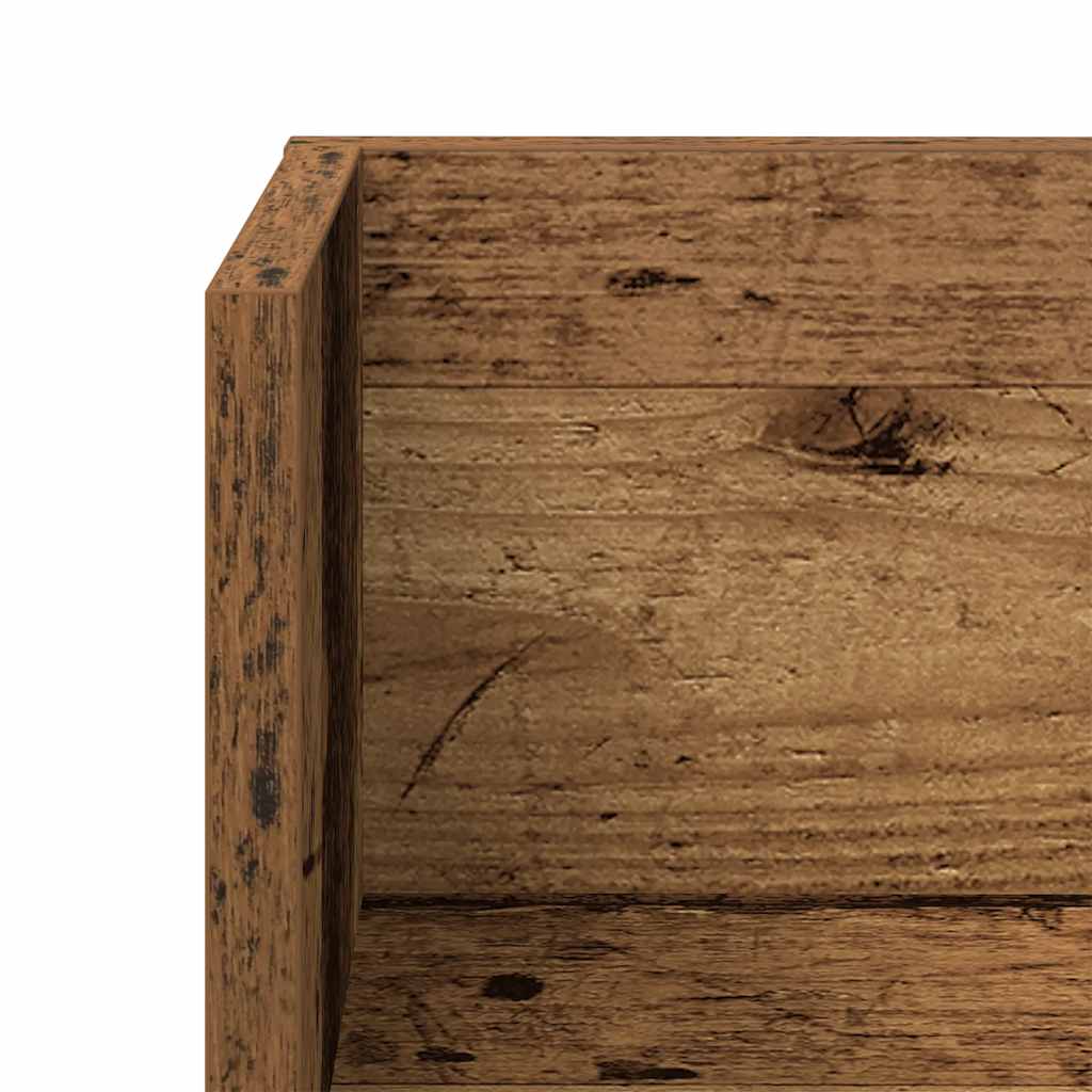 2 db antik fa színű szerelt fa fali polc 100x16,5x16,5 cm
