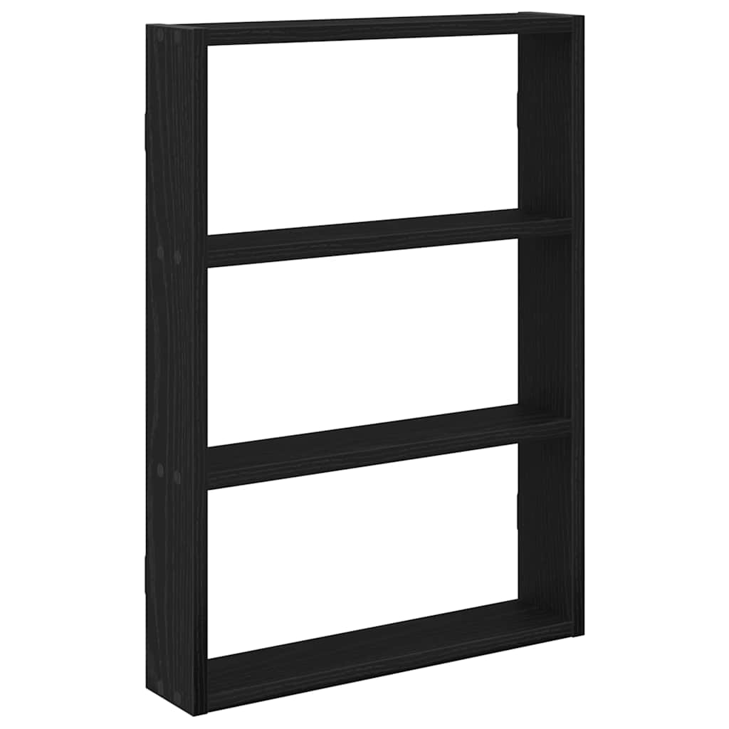 fekete szerelt fa fali polc 43 x 9 x 60 cm