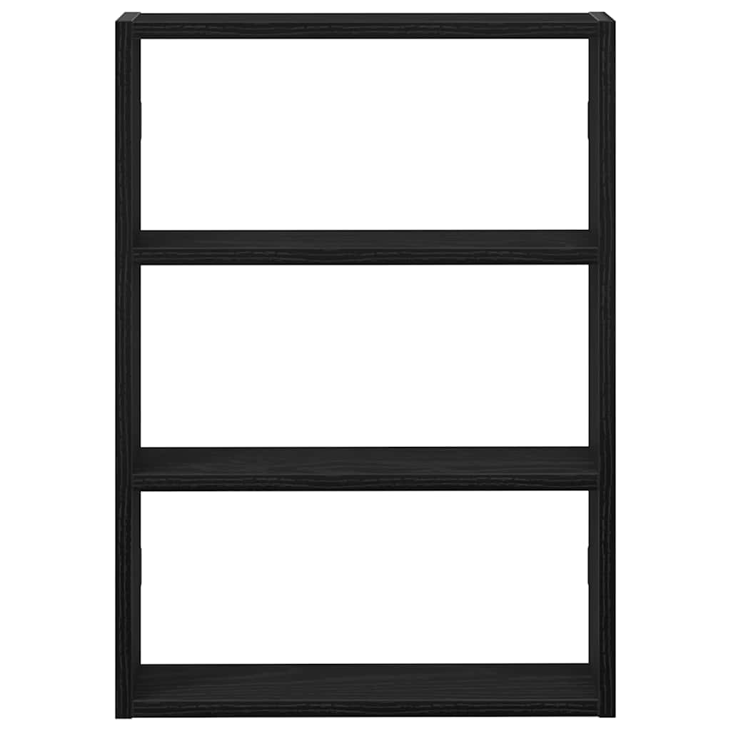 fekete szerelt fa fali polc 43 x 9 x 60 cm