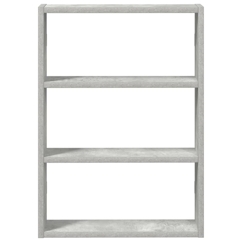 betonszürke szerelt fa fali polc 43 x 9 x 60 cm
