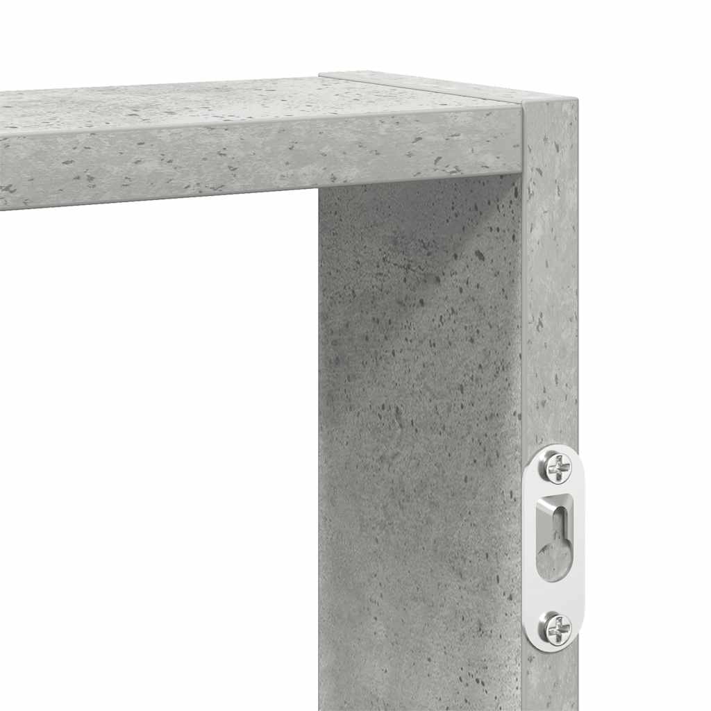 betonszürke szerelt fa fali polc 43 x 9 x 60 cm
