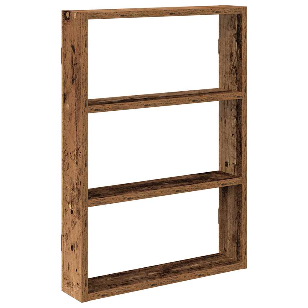 antik fa színű szerelt fa fali polc 43 x 9 x 60 cm