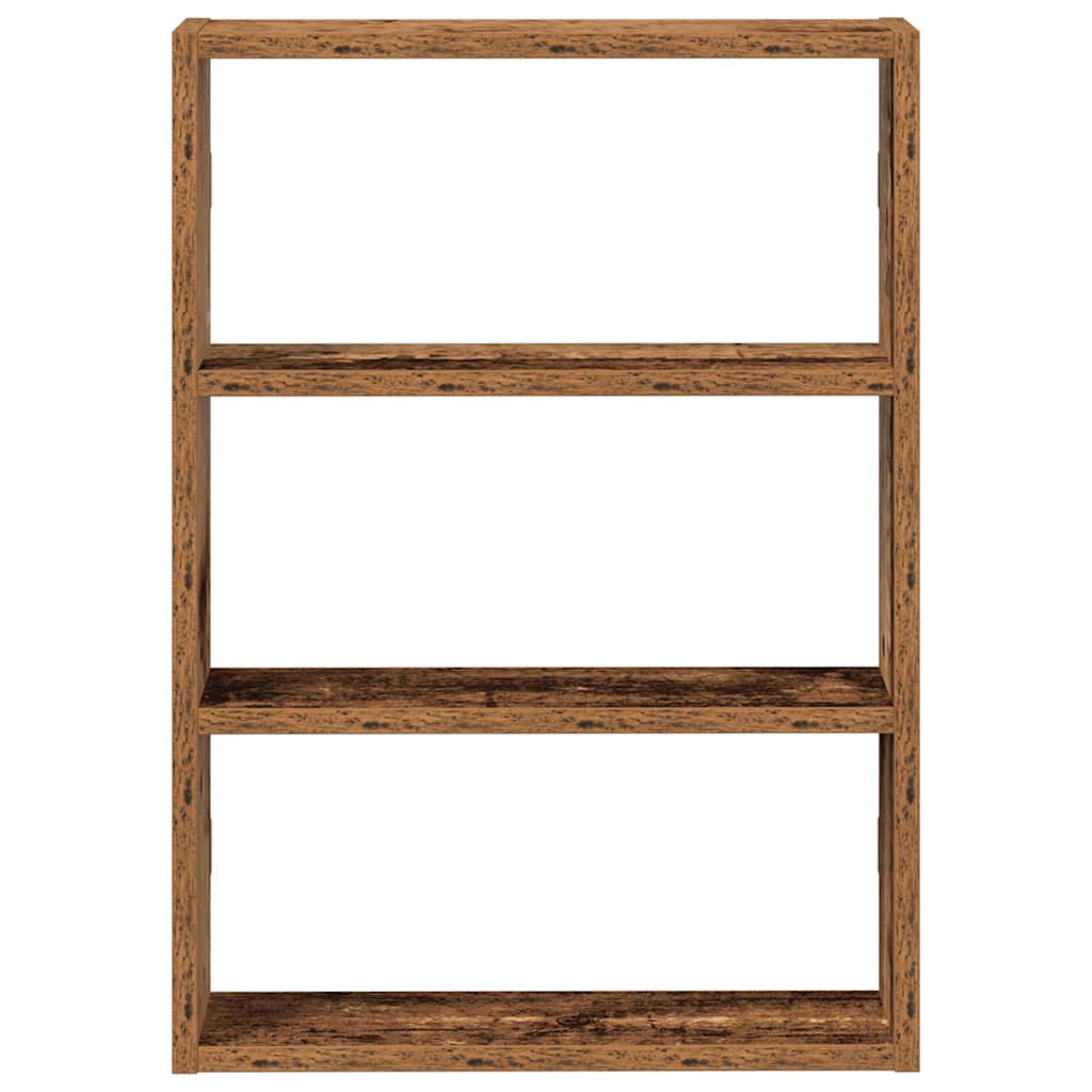 antik fa színű szerelt fa fali polc 43 x 9 x 60 cm