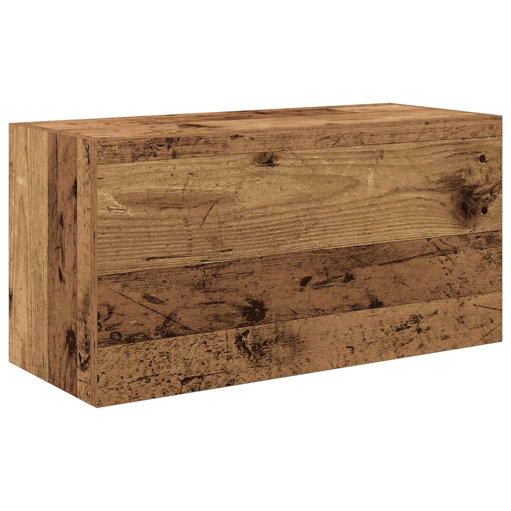 antik fa színű szerelt fa fali fürdőszobaszekrény 60x25x30 cm