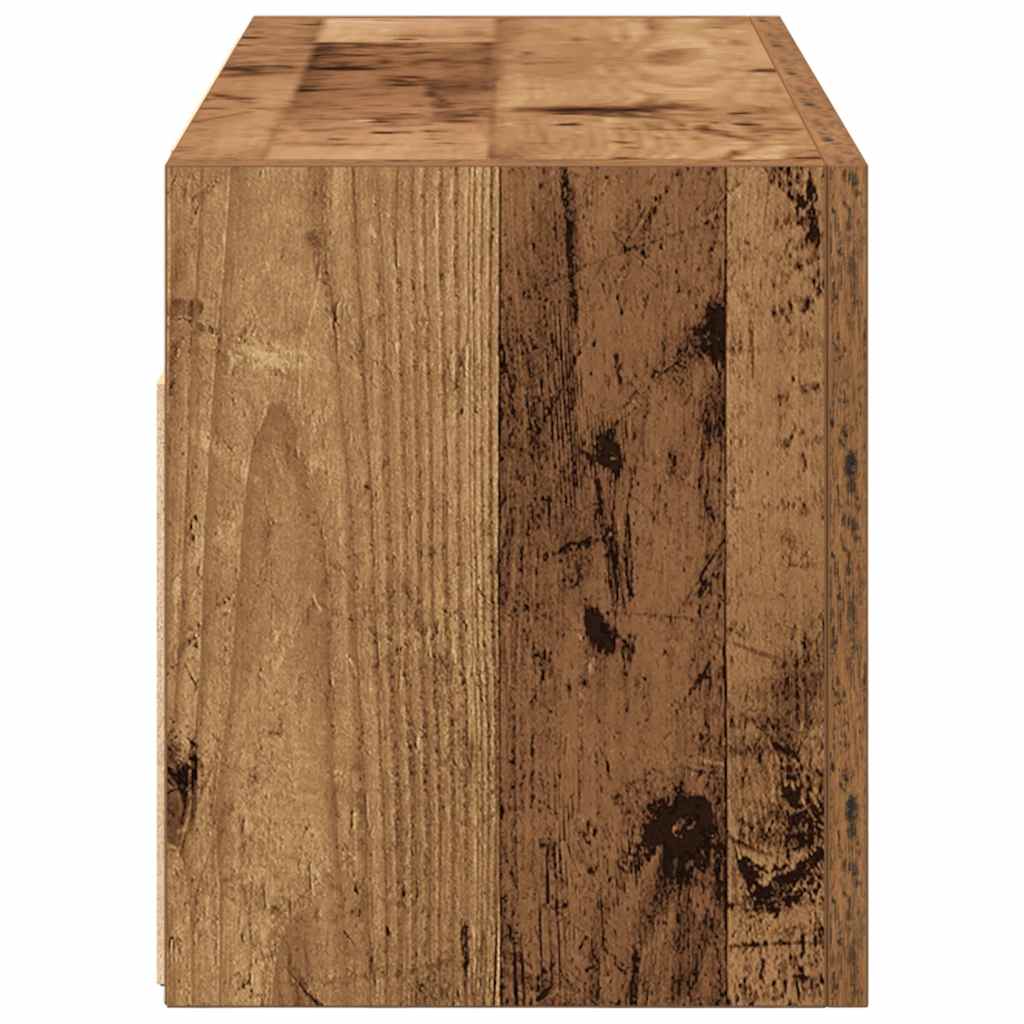 antik fa színű szerelt fa fali fürdőszobaszekrény 60x25x30 cm