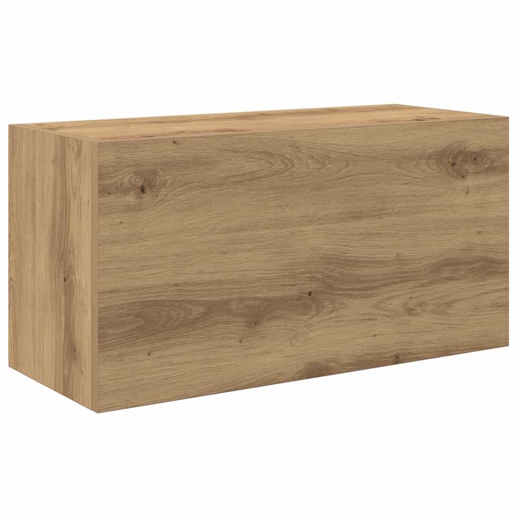 kézműves tölgy szerelt fa fali fürdőszobaszekrény 60x25x30 cm