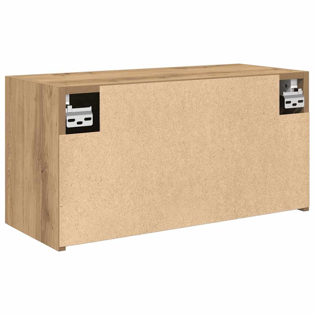 kézműves tölgy szerelt fa fali fürdőszobaszekrény 60x25x30 cm