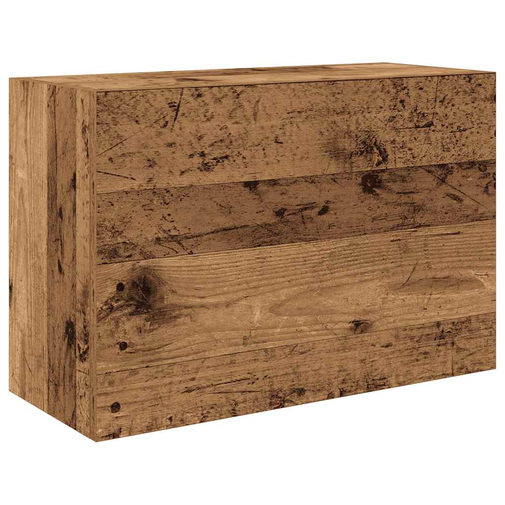 antik fa színű szerelt fa fali fürdőszobaszekrény 60x25x40 cm